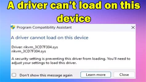 How To Fix A Driver Cant Load On This Device Windows Youtube