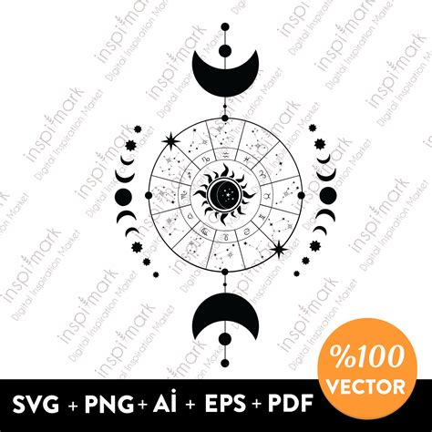 Sun and Moon SVG, Zodiac Stars, Star Zodiac Constellation Svg, Mystical ...