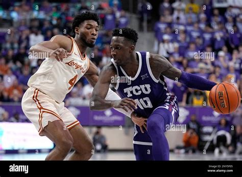 TCU Guard Damion Baugh 10 Drives Against Texas Guard Tyrese Hunter 4