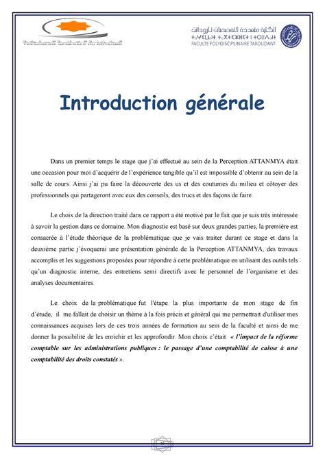 Rapport FIN D Etudes Introduction générale Dans un premier temps le