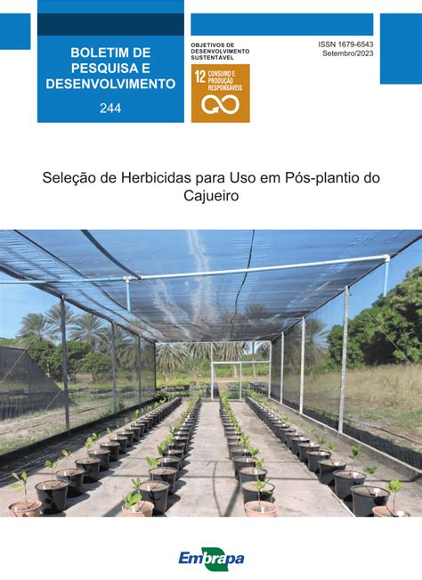 PDF BOLETIM DE PESQUISA E DESENVOLVIMENTO 244 Seleção de Herbicidas