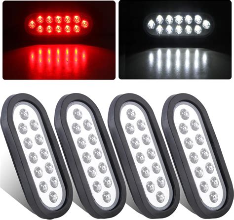 Amazon Partswcgg Pcs Oval Red Stop Turn Tail Lights To White