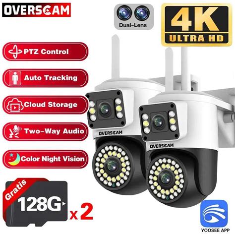 Kits De Cámara Inalámbrica Yoosee Wifi 8mp 4K Lente Dual Seguridad Al