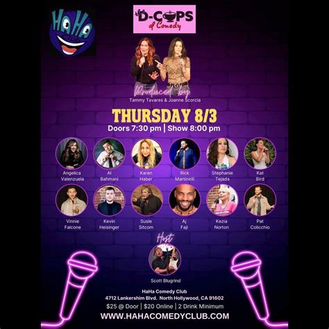 D Cups Of Comedy Tickets At Ha Ha Comedy Club In Los Angeles By Haha