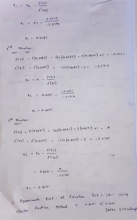 [solved] Use Newton Raphson Method To Find Firstly The Root Of Cos X