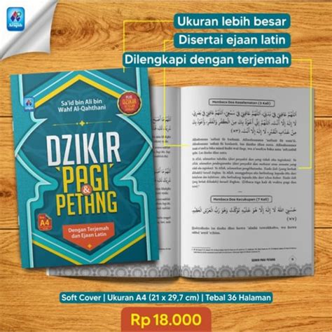 Jual Shahih Dzikir Pagi Dan Petang Disertai Bacaan Latin Ukuran JUMBO