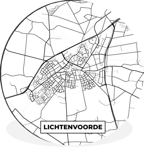 Lichtenvoorde Zwart Wit Stadskaart Plattegrond Kaart