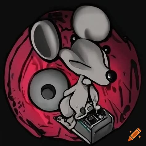 Punk Mouse With A Dj Controller Under Its Arm Graffitti Style Hardcore