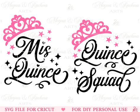 Mis Quince Svg Quince Squad Svg Quinceanera Svg Sweet 15 Etsy España