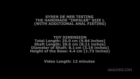 Syren De Mer Testing The Handmade Impaler Size L With Additional Anal Fisting Twt083 Xxx