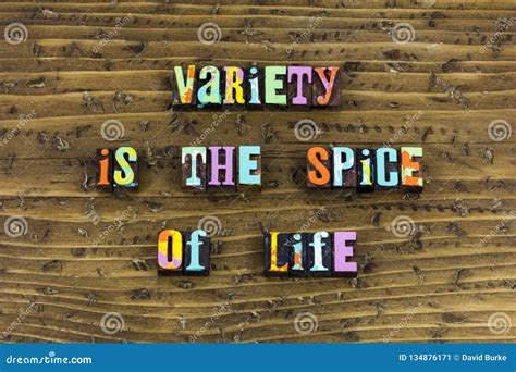 Variety Spice Life Change Experience Stock Image - Image of typography, sign: 134876171