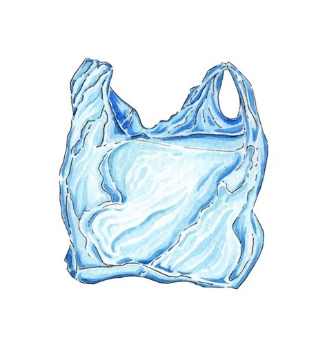 Premium Photo Plastic Bag Watercolor