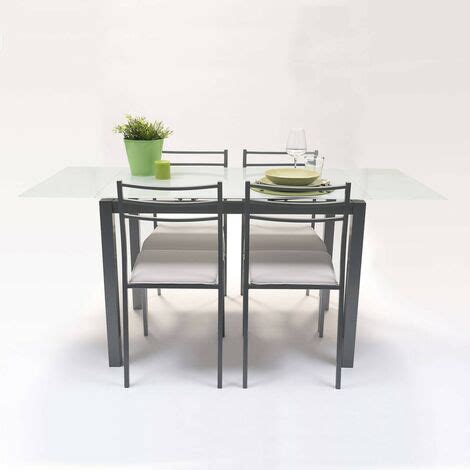 Conjunto De Cocina PARIS Mesa Extensible Con 4 Sillas