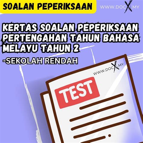 Kertas Soalan Peperiksaan Pertengahan Tahun Bahasa Melayu Tahun Docx My