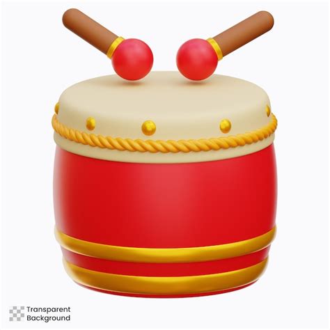 Premium PSD Chinese Drum 3d Illustration