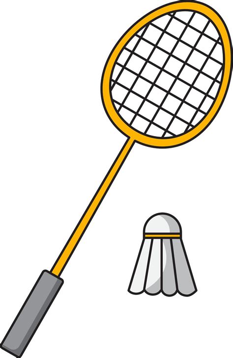 badminton racket and shuttlecock vector 11785665 Vector Art at Vecteezy