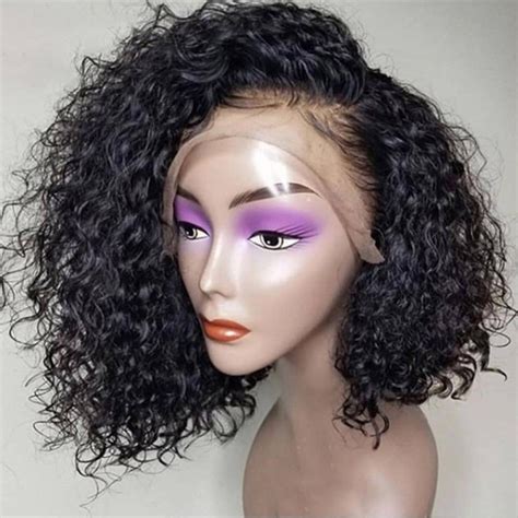 Magic Love Human Virgin Hair Curl Pre Plucked Lace Front Wig For Black