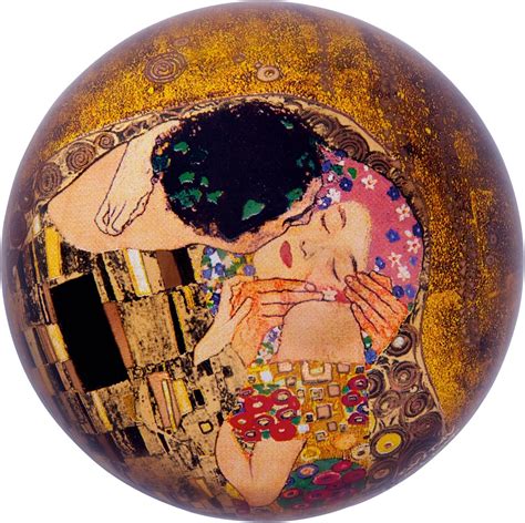 Gustav Klimt Crystal Glass Paperweight The Kiss Uk Kitchen And Home