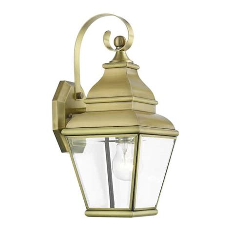 Aviance Lighting Millstone 15 5 In 1 Light Antique Brass Outdoor Hardwired Wall Lantern Sconce