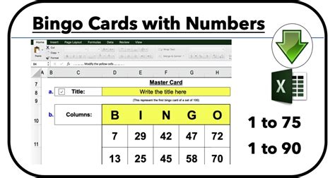 Generate Bingo Cards - Bingo Card Generator