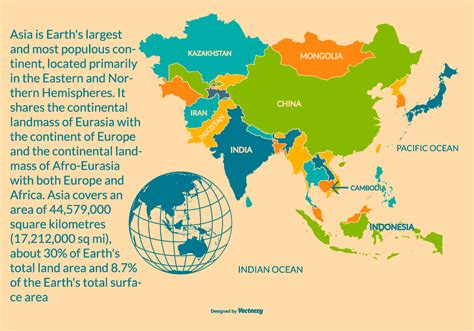 Colorful Map Of Asia With Regions Download Free Vector Art Stock Graphics And Images