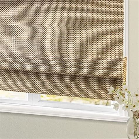 Blackout Cordless Blinds Bamboo Roman Shades Custom Window Shades With