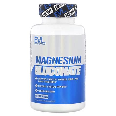 EVLution Nutrition - Magnesium Gluconate - 60 tablets - Eco Supplements