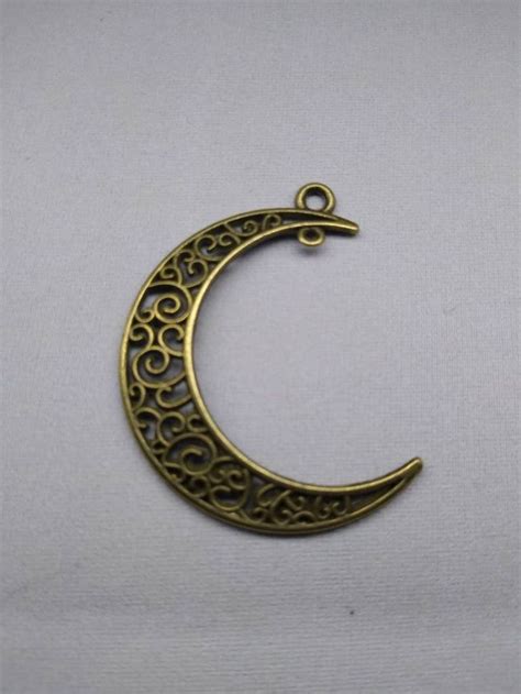 Hollow Crescent Moon Charms Pendant Dangle Charms Hanging Etsy