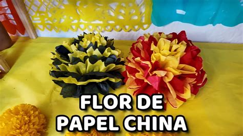 Hermosa Flor De Papel China 🌹🧡 Cómo Hacer Flores De Cempasúchil Con Papel China O Papel Crepe