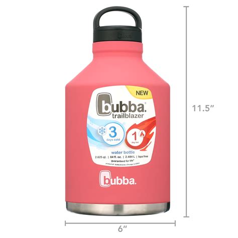 Bubba Growler Stainless Steel Water Bottle With Wide Mouth Rubberized