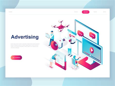 Premium Vector Modern Flat Design Isometric Concept Of Advertising