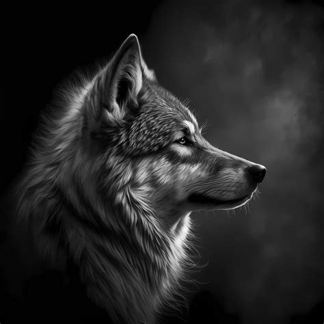 Black And White Wolf Face Photography