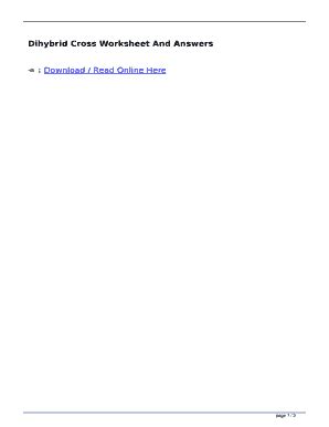 Fillable Online Dihybrid Cross Worksheet And Answers Koonqhp Ebook
