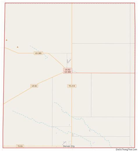 Street map of Yoakum County, Texas | Street map, Yoakum, Texas