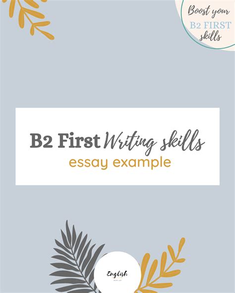 B2 First Fce Essay Example English On My List