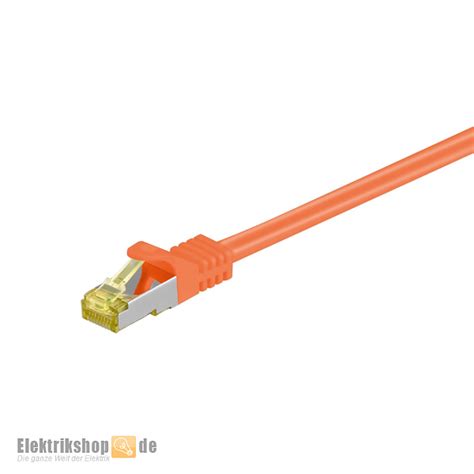 Goobay Patchkabel Cat 6a Orange 0 5m S Ftp 10gbit 91579