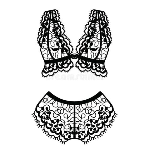 Hand Drawn Lingerie Panty And Bra Set Stock Vector Illustration Of