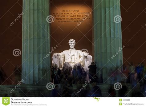 Lincoln Memorial Statue at Night Editorial Photo - Image of assassinated, shrine: 37856206