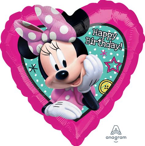 Minnie Mouse Pembe Kalp Hb Folyo Balon Folyo Balonlar Parti Y Ld Z