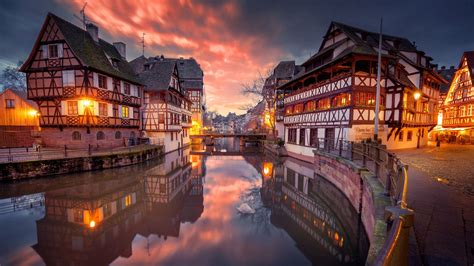 Fond d écran lumières le coucher du soleil ville rue Paysage