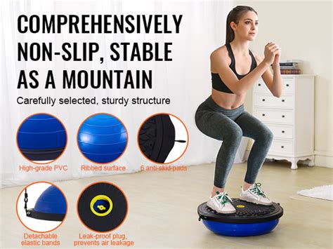 VEVOR Half Exercise Ball Trainer, 26 inch Balance Ball Trainer, 1500lbs ...