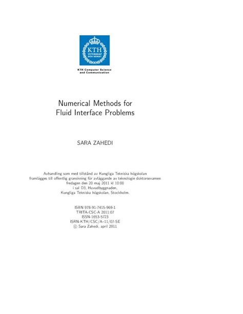 PDF NumericalMethodsfor FluidInterfaceProblemssara7 Introthesis