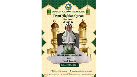 Tasmi Hafalan Al Qur An Ananda Hanifatuz Zakiyyah Juz 5 YouTube