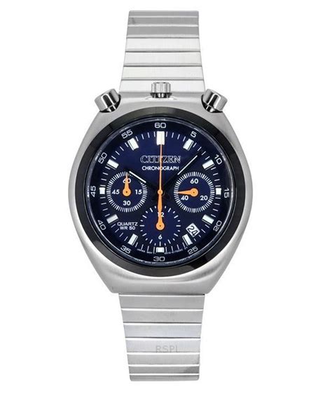 Citizen Bullhead Record Label Tsuno Chronograph Stainless Steel Navy