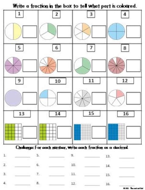 Fractions Math Worksheets Grade 4th 5th 6th Worksheets Library