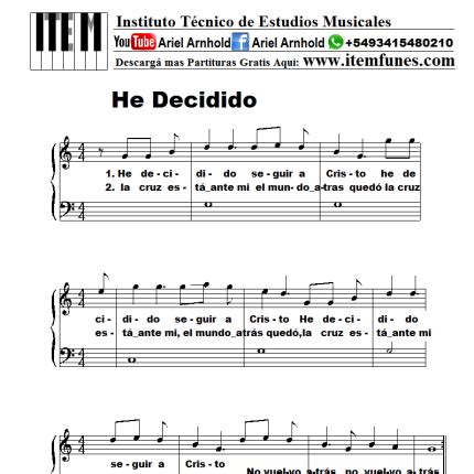 He Decidido Seguir A Cristo Partitura Cristiana Gratis Notas Acordes Pdf