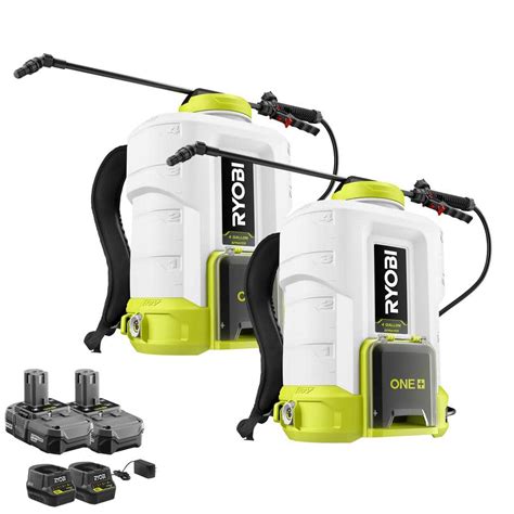 RYOBI ONE+ 18V Cordless Battery 4 Gal. Backpack Chemical Sprayer (2 ...