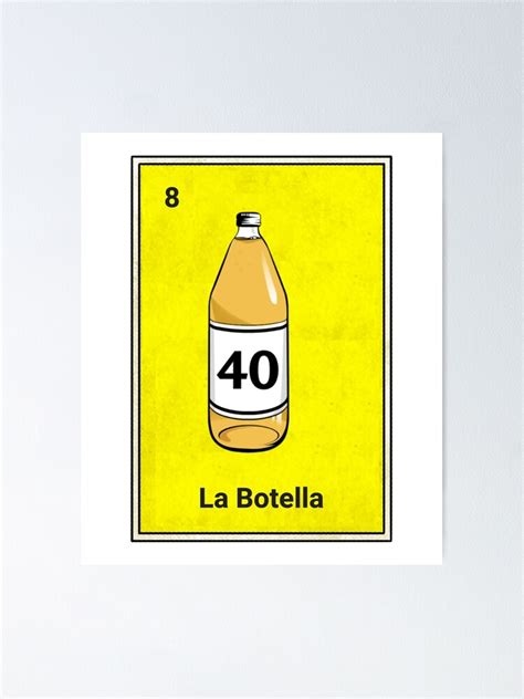 La Botella Funny Parody Mexican Loteria Card Poster For Sale By