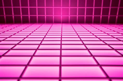 Premium Photo Pink Grid Neon Patterned Background