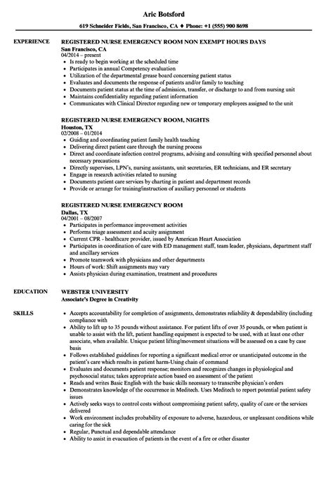 Er Nurse Resume Sample